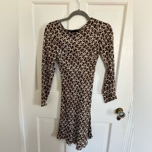 Realisation Par Brown and White Patterned Dress
